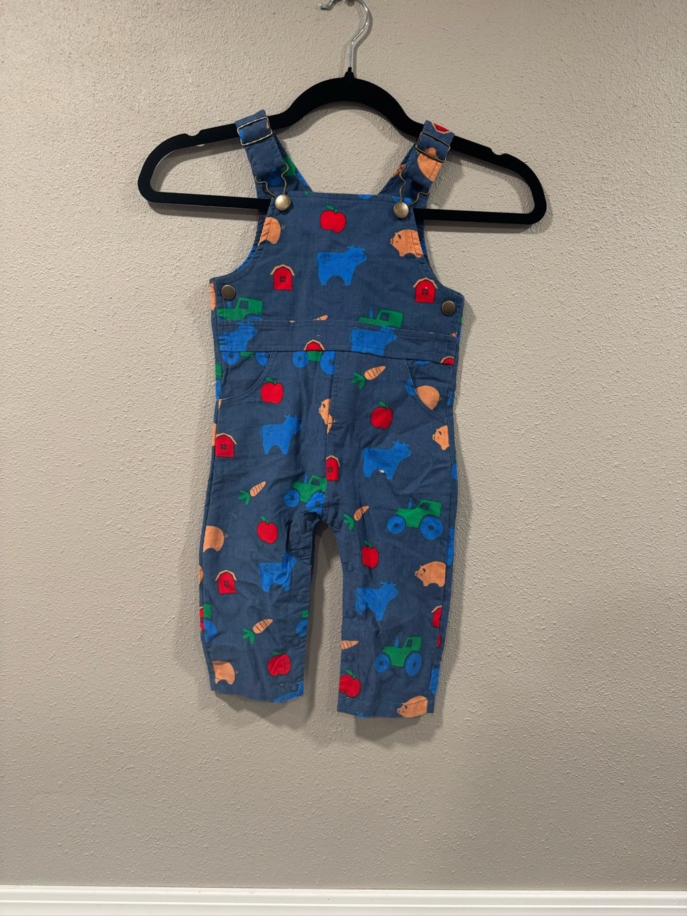 NWT Angel Dear Blue Farm Print Baby Overalls